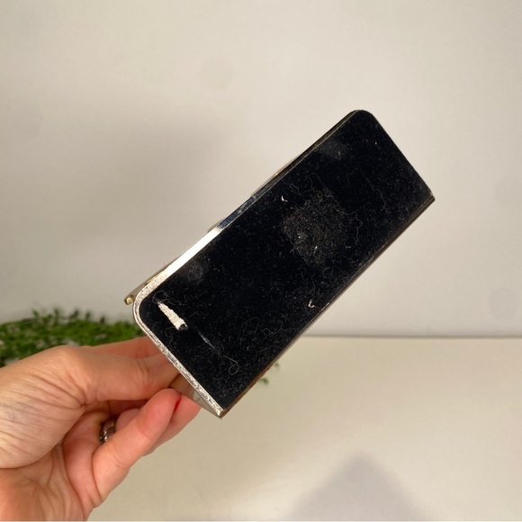 Two Tone Silver & Gold Brass DAD Card Photo Letter Holder Display Velvet Base - Picture 7 of 7